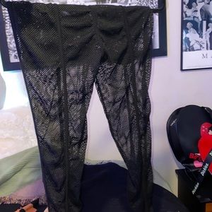 High waisted mesh pants